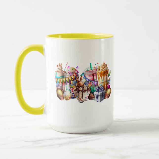 Mug Boissons de café chic Bunny de Pâques (Gauche)