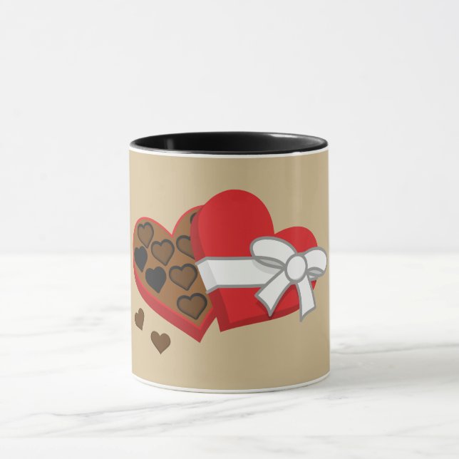 Mug Boîte à cadeaux au chocolat au coeur - Saint-Valen (Centre)