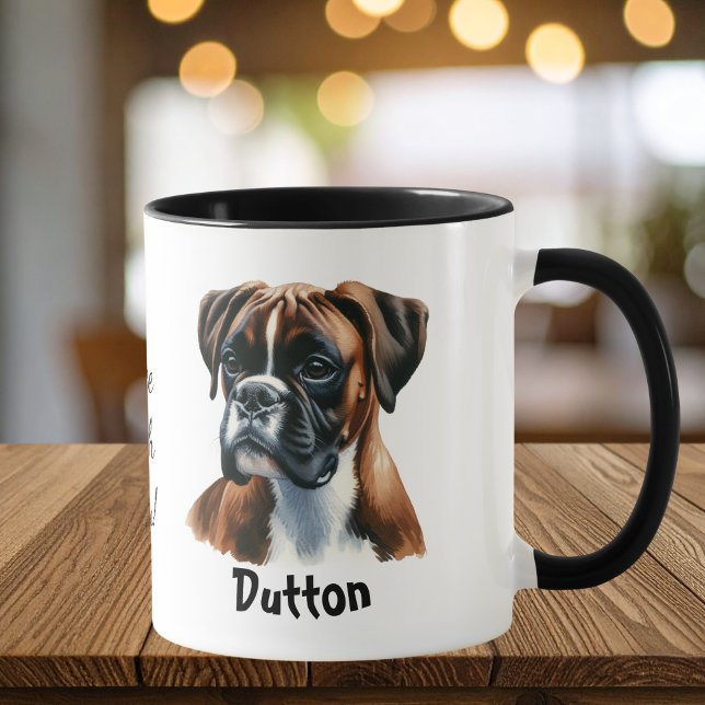 Mug Boîte aquarelle Boxer Brun Personnaliser (Créateur téléchargé)