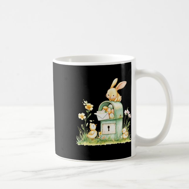 Mug Boîte aux lettres de lapin livrant avec des œufs (Droite)