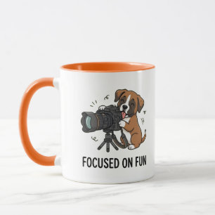 Mug Boîte créative de caméra pour chiot Boxer Orange C