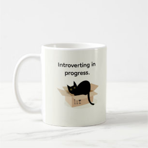 Mug Boîte de chat en noir minimaliste introduit person