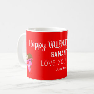 Mug Boîte de coeur de la fraise de chocolat Valentine