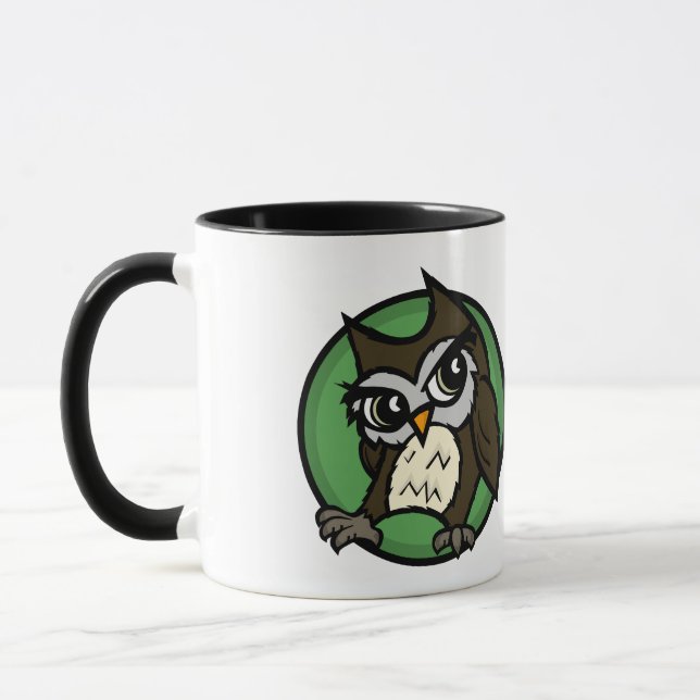 MUG BOÎTE DE COUPE DE STYLE DE CARTOON OWL RINGER (Gauche)
