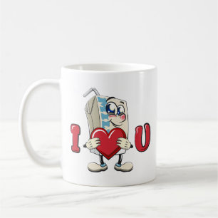 Mug Boîte de lait de mascotte de dessin animé dis Je t
