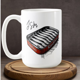 Mug Boîte de sardines en fer-blanc avec monogramme per