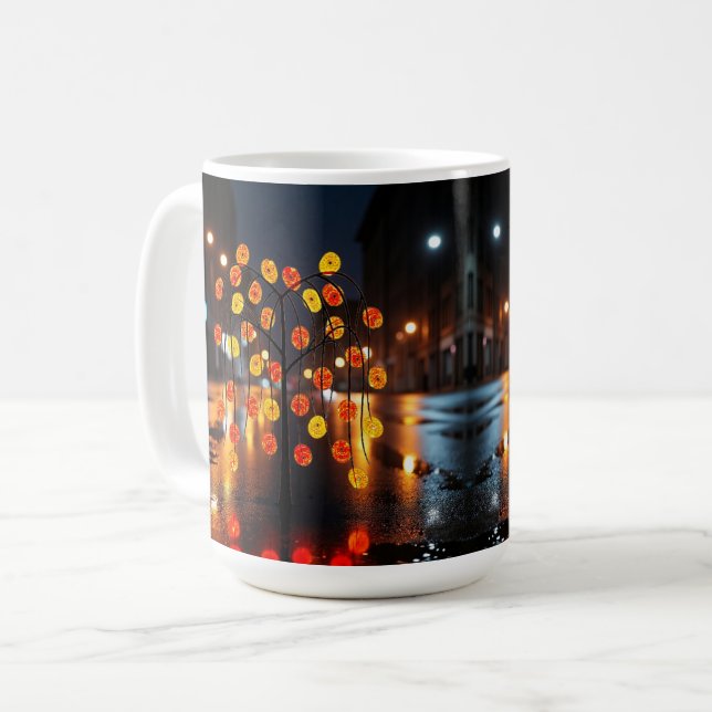 Mug Bokeh de la ville à minuit (Devant gauche)