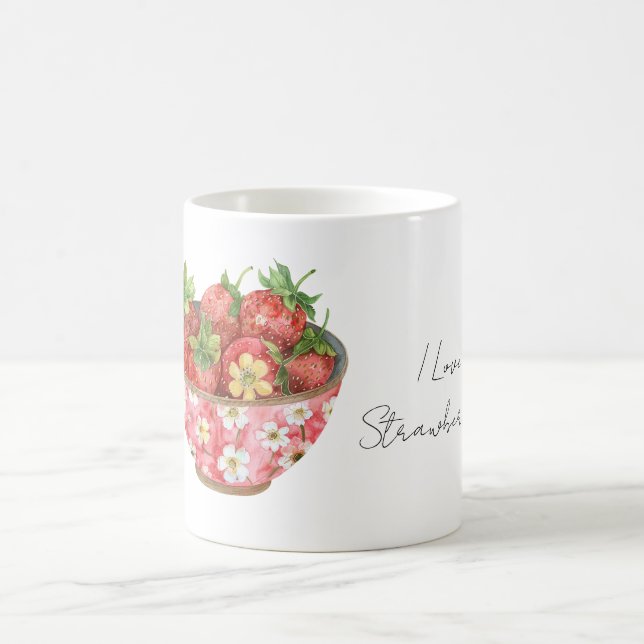 Mug Bol à motif floral rose Fraises (Centre)