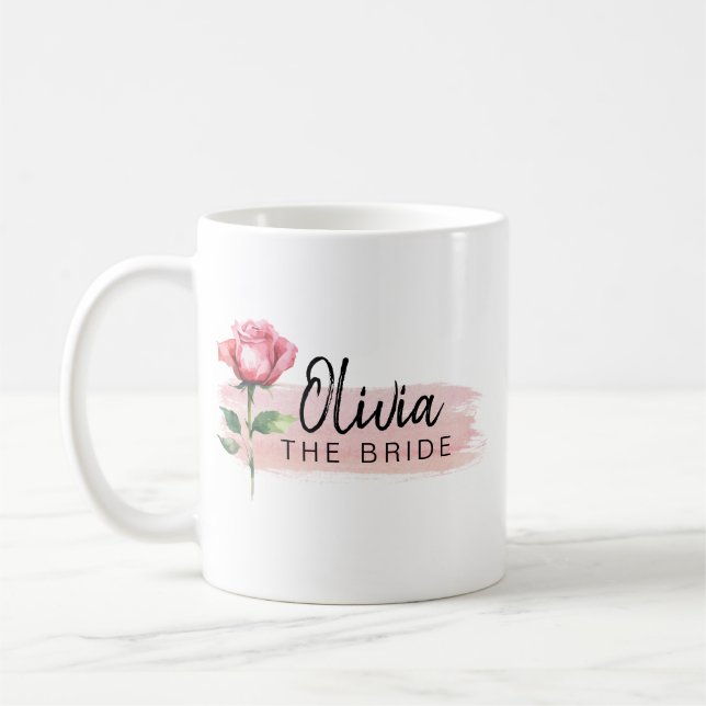 Mug Bol Rose Rose Joyeux Voyage – Cadeau Personnalisé  (Gauche)