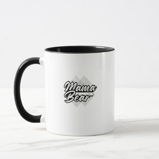 Mug Bold Mama Bear Black & White Design (Gauche)