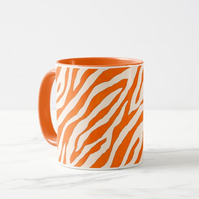 Mug Bold Orange Tiger Stripe Pattern (Devant gauche)