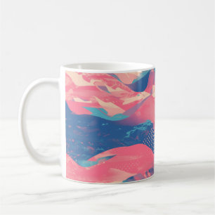 Mug 🎨 Bold Pink & Blue Abstract Pattern - Dynamic & F