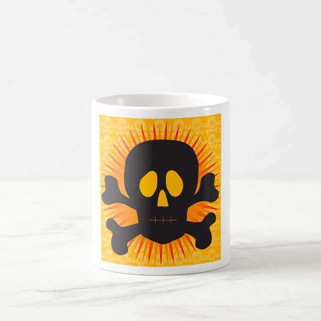 Mug Bold Skull and Crossbones with Orange Burst (Créateur téléchargé)