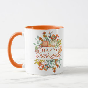 Mug Bon thanksgiving Aquarelle Citrouille Nature