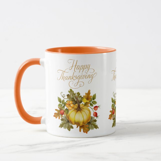 Mug Bon thanksgiving Citrouille aquarelle, Hiérarchies (Gauche)