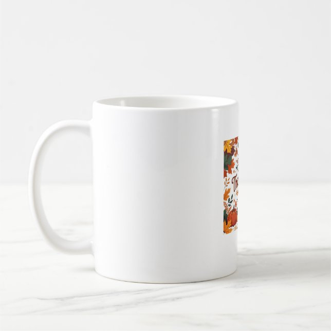 Mug Bon thanksgiving - Citrouilles d'automne et feuill (Gauche)