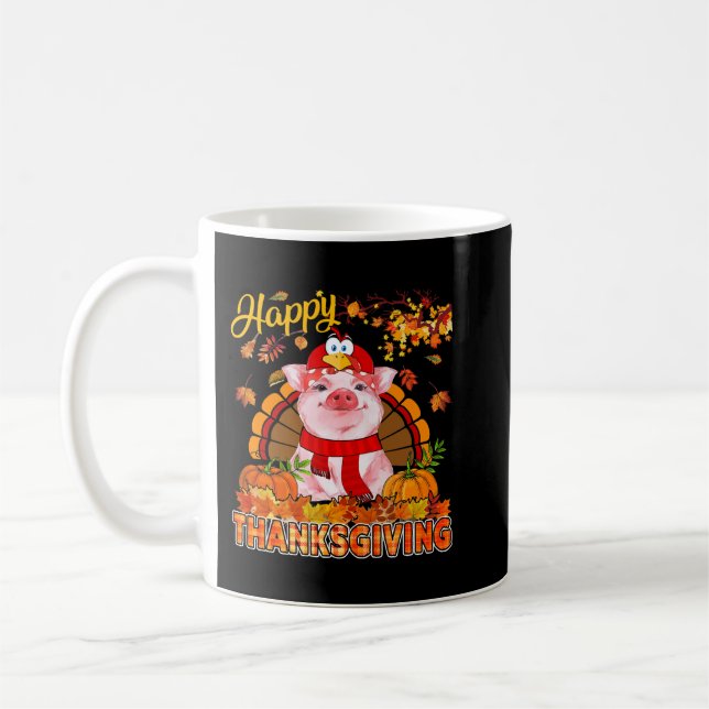Mug Bon thanksgiving Cochon Portant un costume de Turq (Gauche)