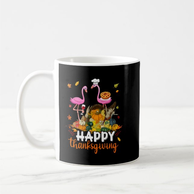 Mug Bon thanksgiving cool Flamant rose Boire Lov Vin (Gauche)