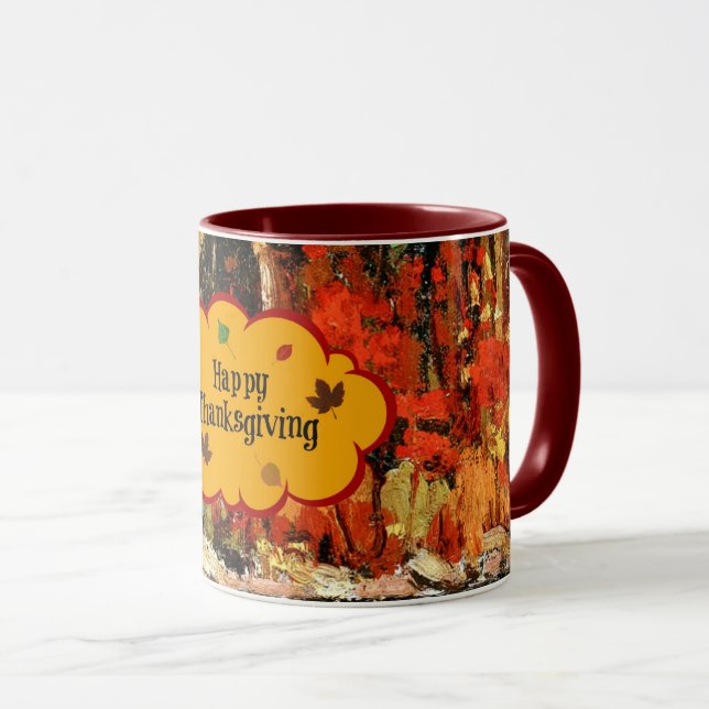 Mug "Bon thanksgiving", couleurs de l'automne (Devant droit)