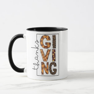 Mug Bon thanksgiving Empreinte de léopard Rainbow Turq