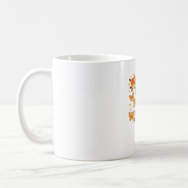 Mug Bon thanksgiving Floral Citrouille classique T-shi (Gauche)
