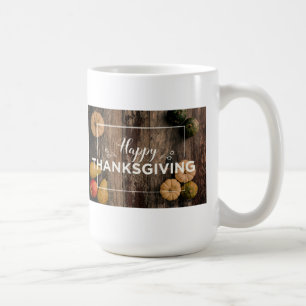 Mug Bon thanksgiving Gourds sur bois rustique
