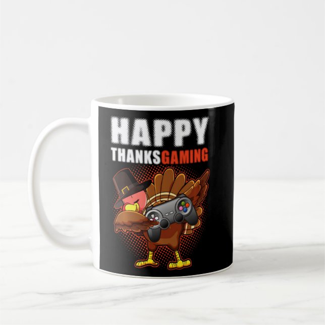 Mug Bon thanksgiving jeu vidéo Dabbing Turquie Pilgr (Gauche)