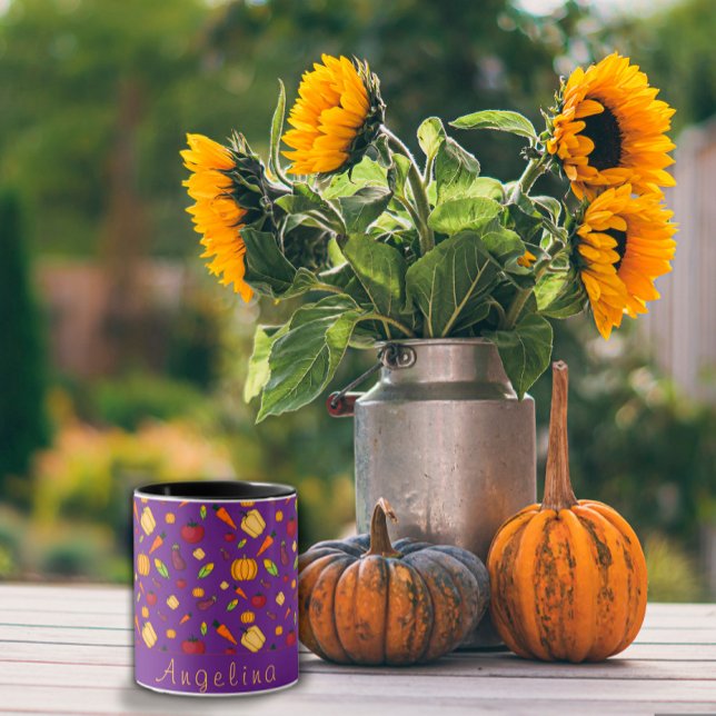 Mug Bon thanksgiving légumes motif violet (Créateur téléchargé)