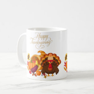 Mug Bon thanksgiving mignonne Turquie, corne de abonda