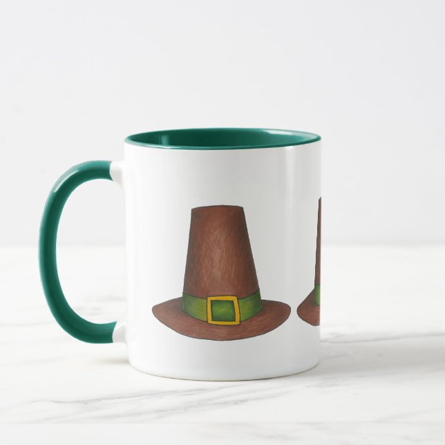 Mug Bon thanksgiving Pèlerin Puritain Casquette Turqui (Gauche)