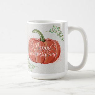 Mug Bon thanksgiving - WC Citrouille avec Word Art