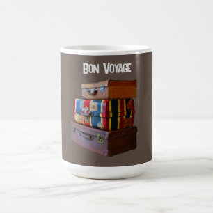Mug Bon Voyage / Adieu / Retraite Bagages Vintages