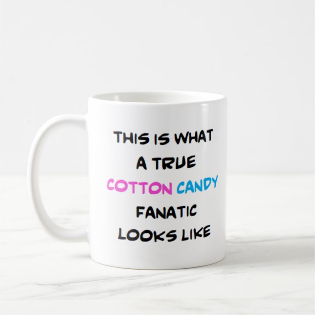 Mug bonbon de coton fanatique, génial (Gauche)
