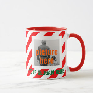 MUG BONBON DE NOËL PERSONNALISÉ ROUGE BLANC