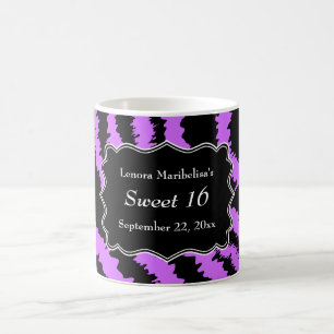 Mug Bonbon motif noir et pourpre de 16 de zèbre