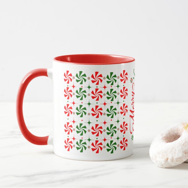 Mug Bonbons à la menthe de Noël (Avec donut)