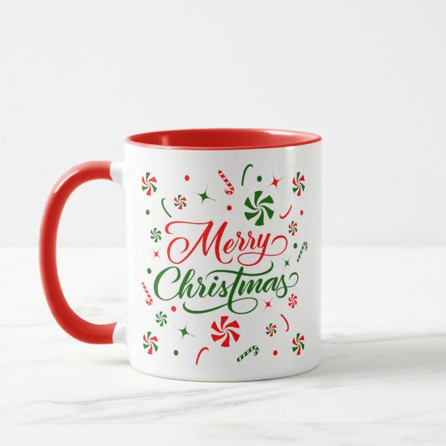 Mug Bonbons à la menthe de Noël (Gauche)