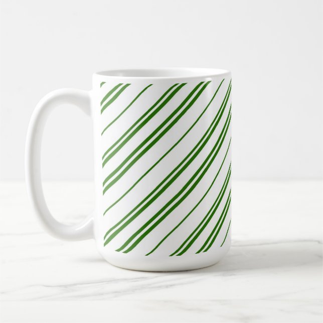 Mug Bonbons à la menthe verte rayures de Noël (Gauche)