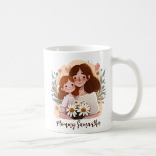 Mug Bond adorable maman et fille - Cadre floral (2)