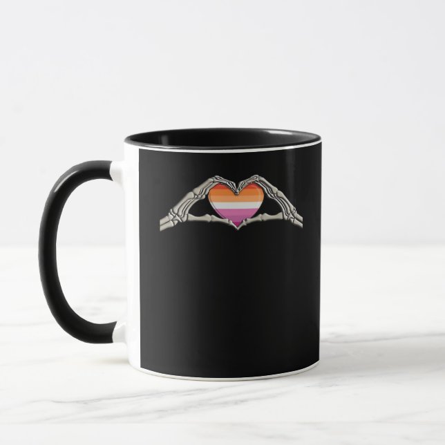 Mug Bone Hands Heart Lesbian Goth (Gauche)