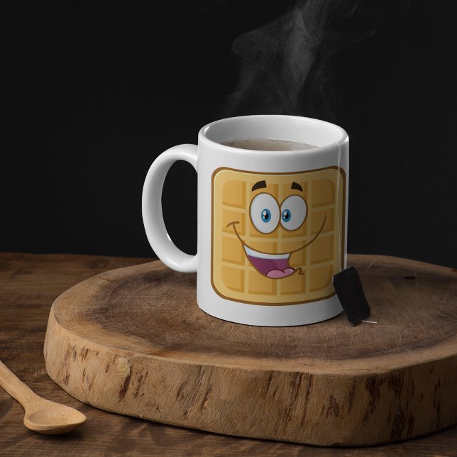 Mug Bonheur Gaufre Kawaii Sourire Nourriture de Petit  (Créateur téléchargé)