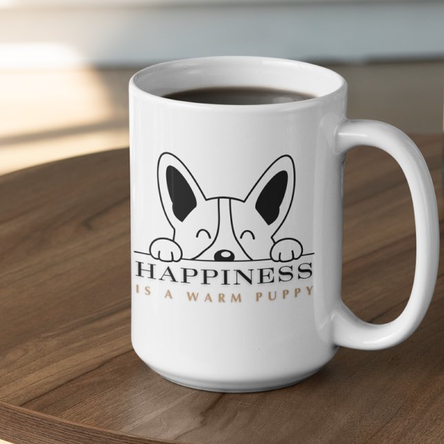 Mug Bonheur personnalisable est un chiot chaud (Créateur téléchargé)
