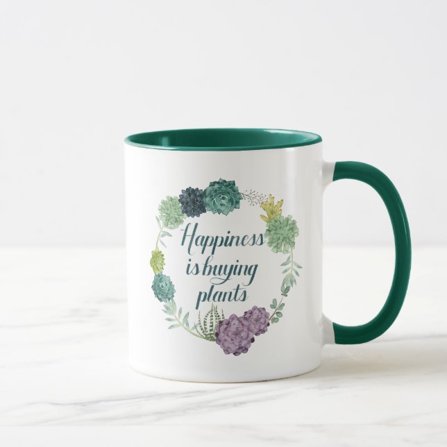 Mug Bonheur plante | Happines achète des Plantes (Droite)