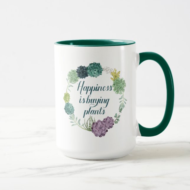 Mug Bonheur plante | Happines achète des Plantes (Droite)