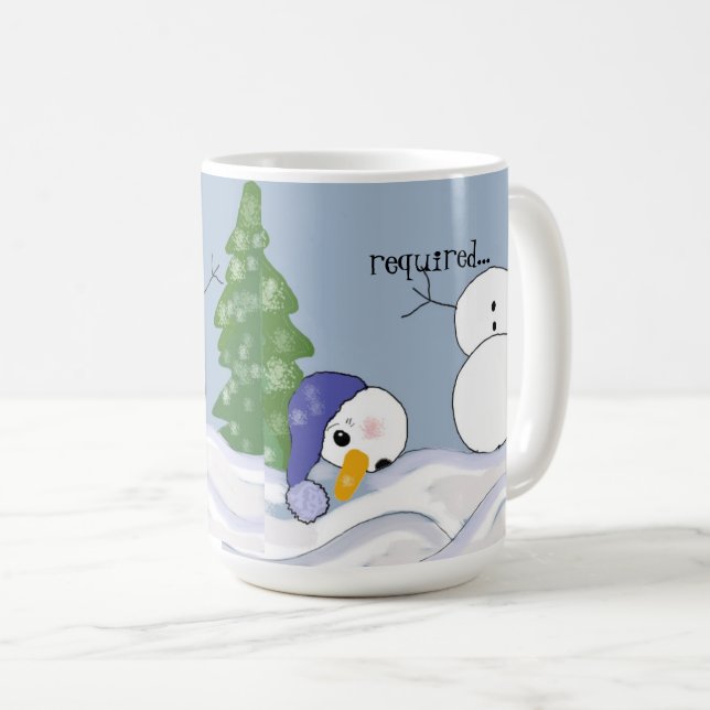 Mug Bonhomme de neige a besoin d'aide drôle (Devant droit)