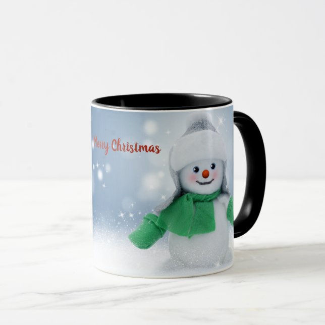 Mug Bonhomme de neige avec une écharpe (Devant droit)