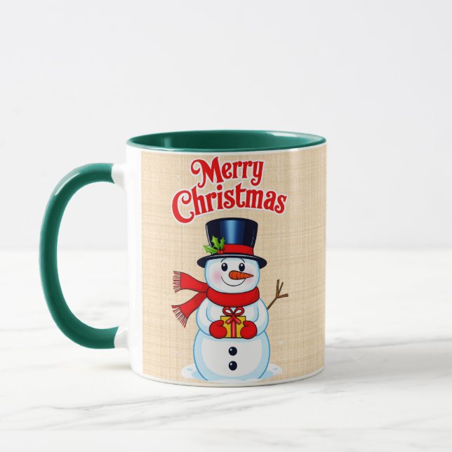 Mug Bonhomme de neige chapeau haut-de-forme noël (Gauche)