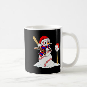 Mug Bonhomme de neige de Noël de baseball jouant au ba