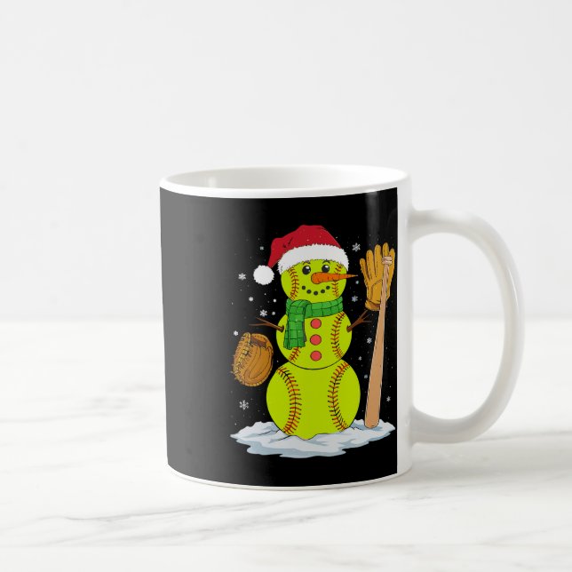 Mug Bonhomme de neige de Noël Lanceur de softball pour (Droite)