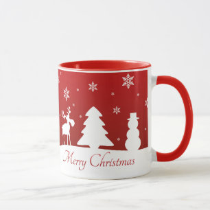 Mug Bonhomme de neige de renne d'arbre de Noël